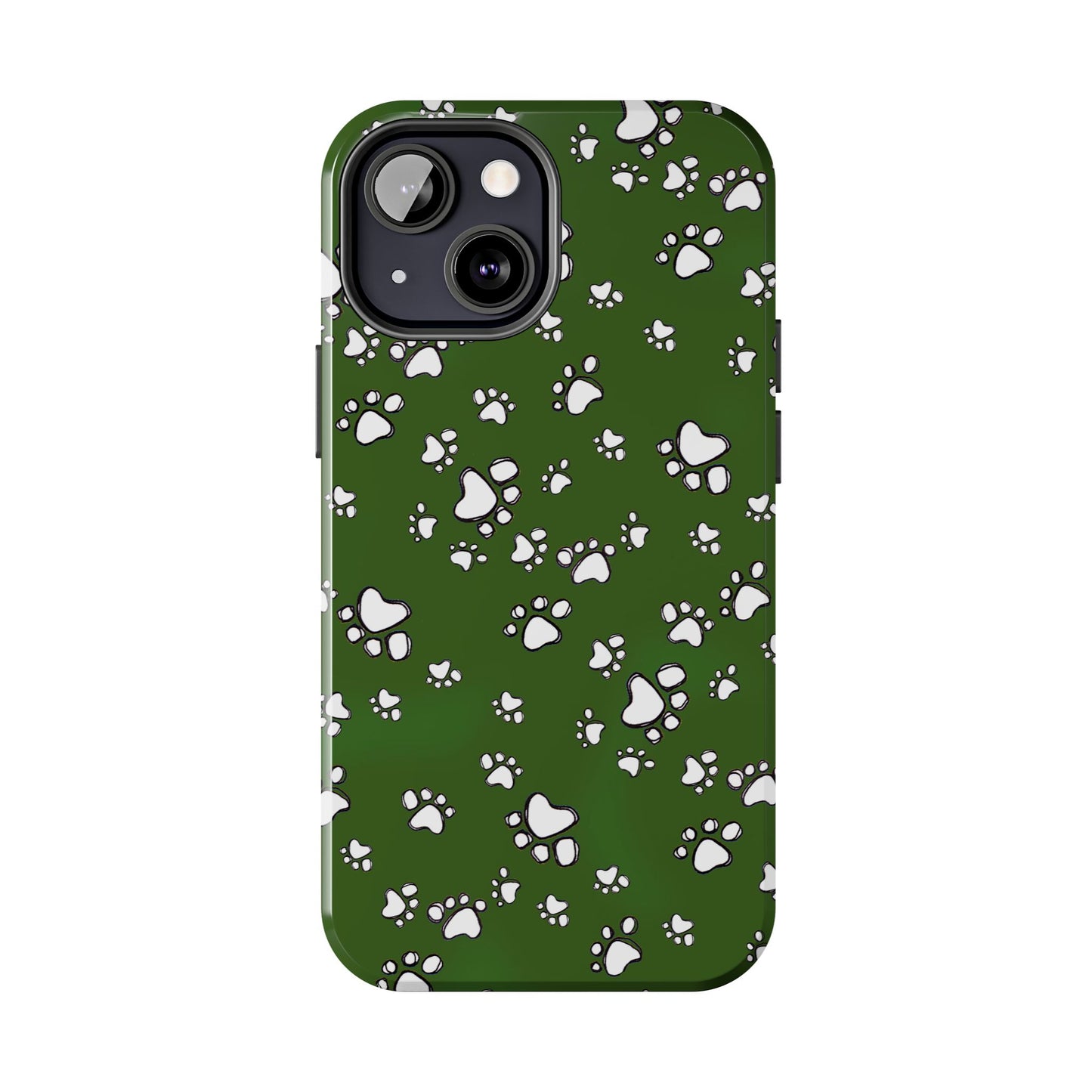 Paw Flakes Green Phone Case