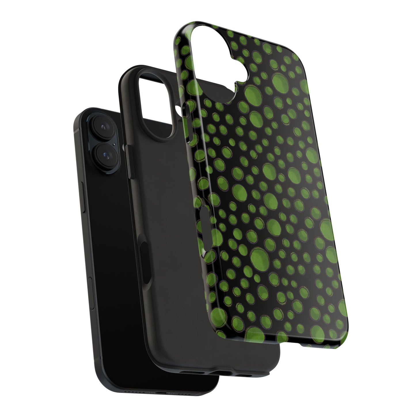 Dot Assortment Black / Green Phone Case
