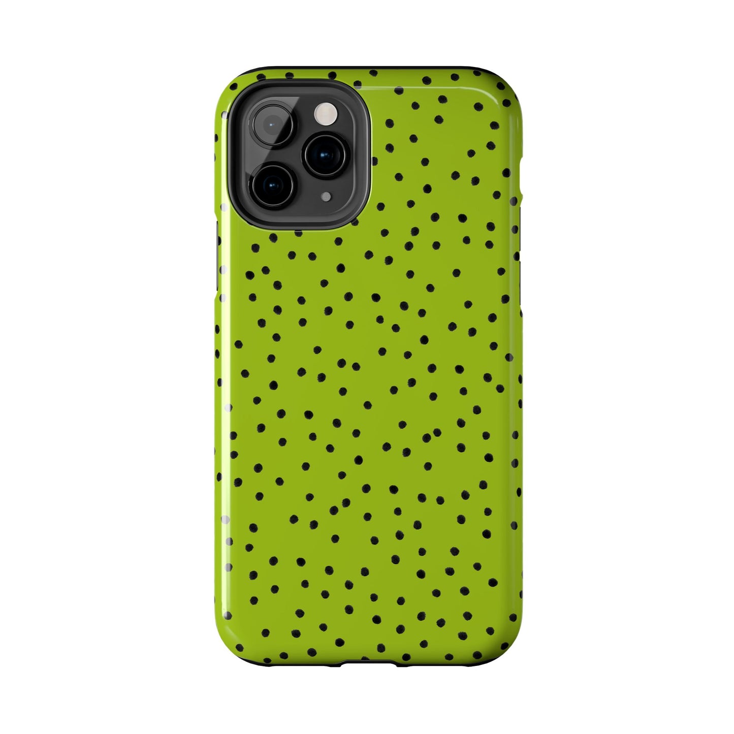 Dinky Dots Chartreuse / Black Phone Case