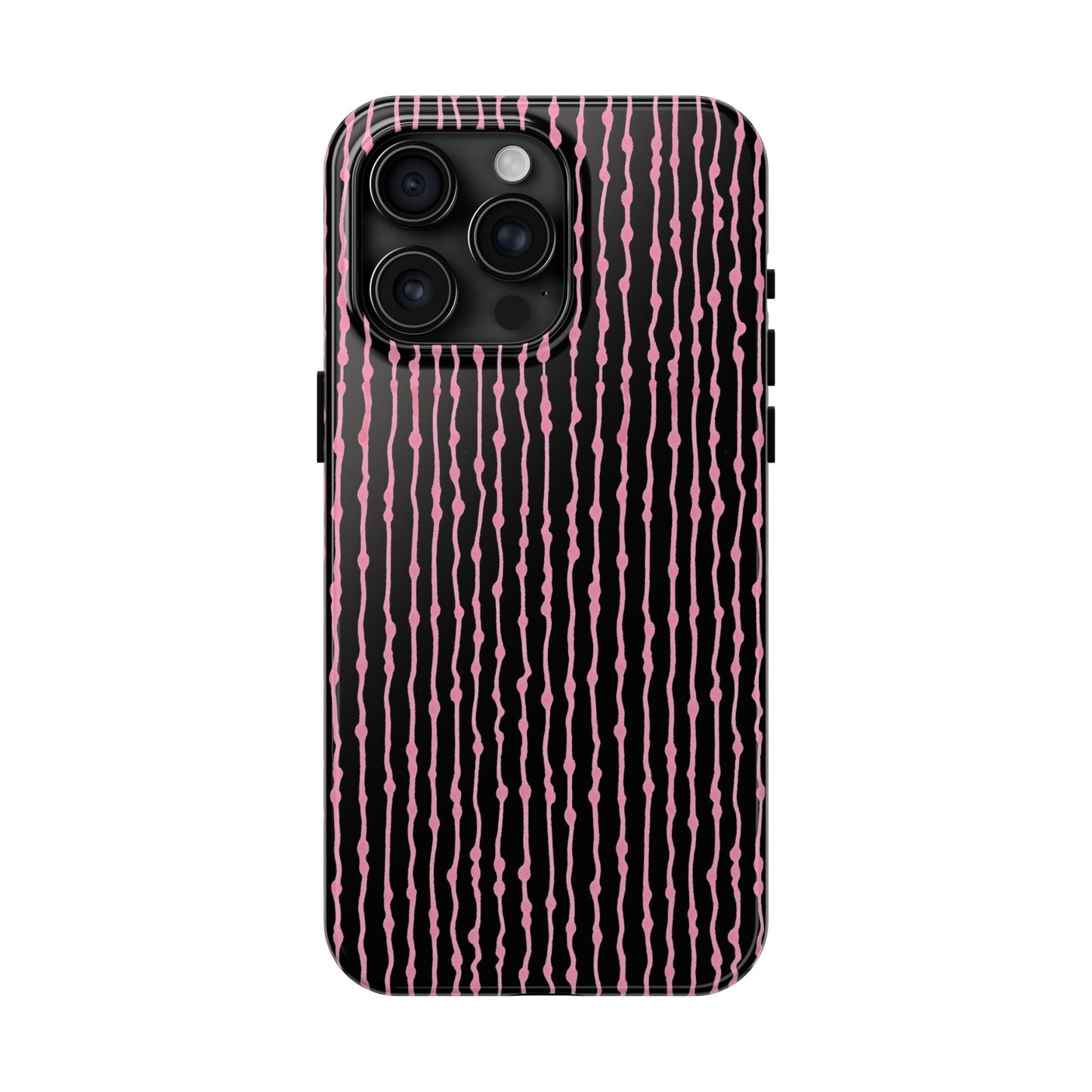 Faux Seersucker Black / Pink Phone Case