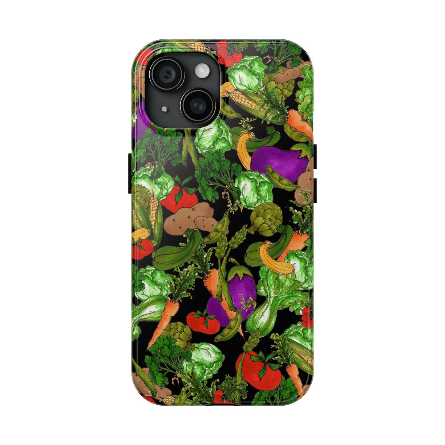 Veggie Jungle Black Phone Case