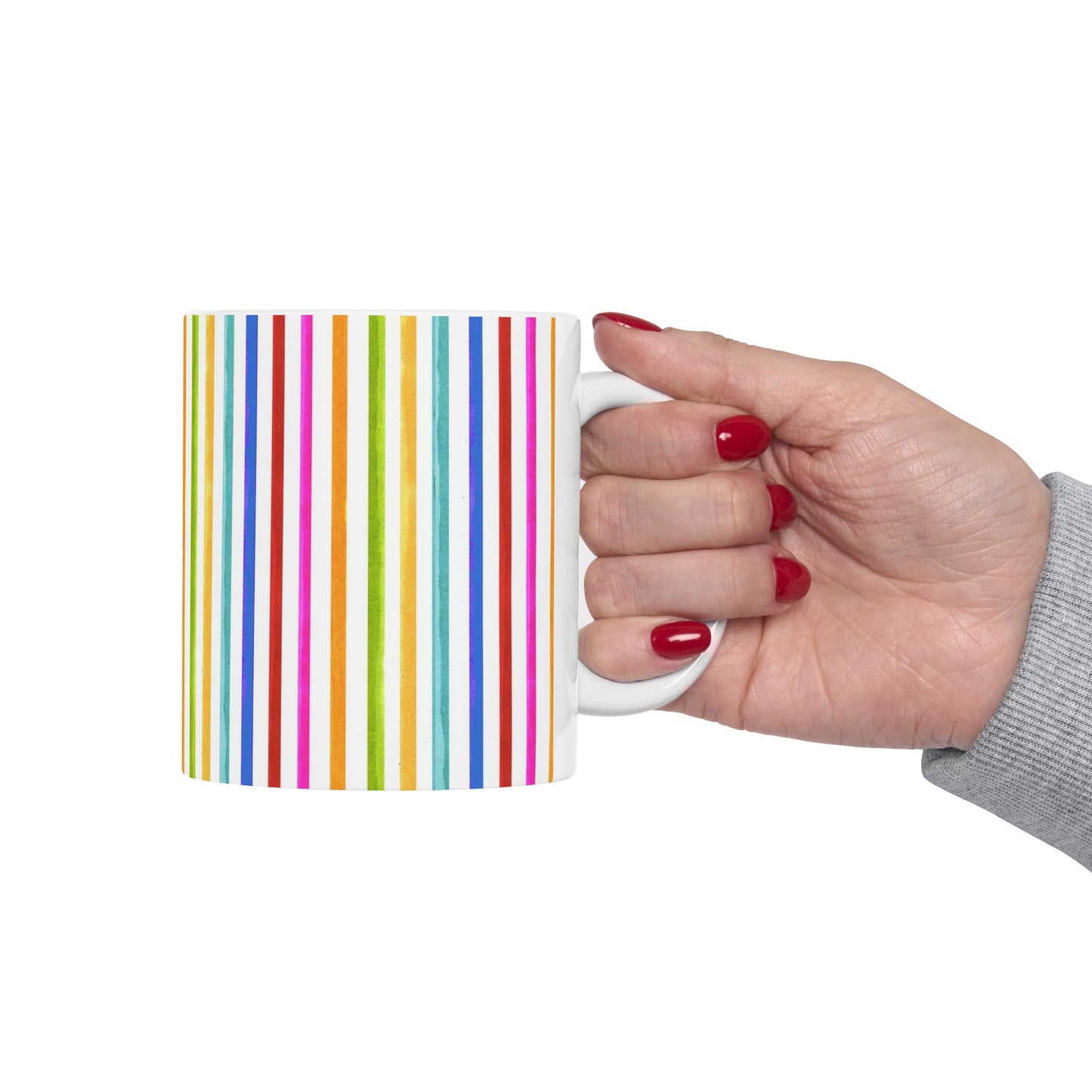 Cool Stripe White Cup