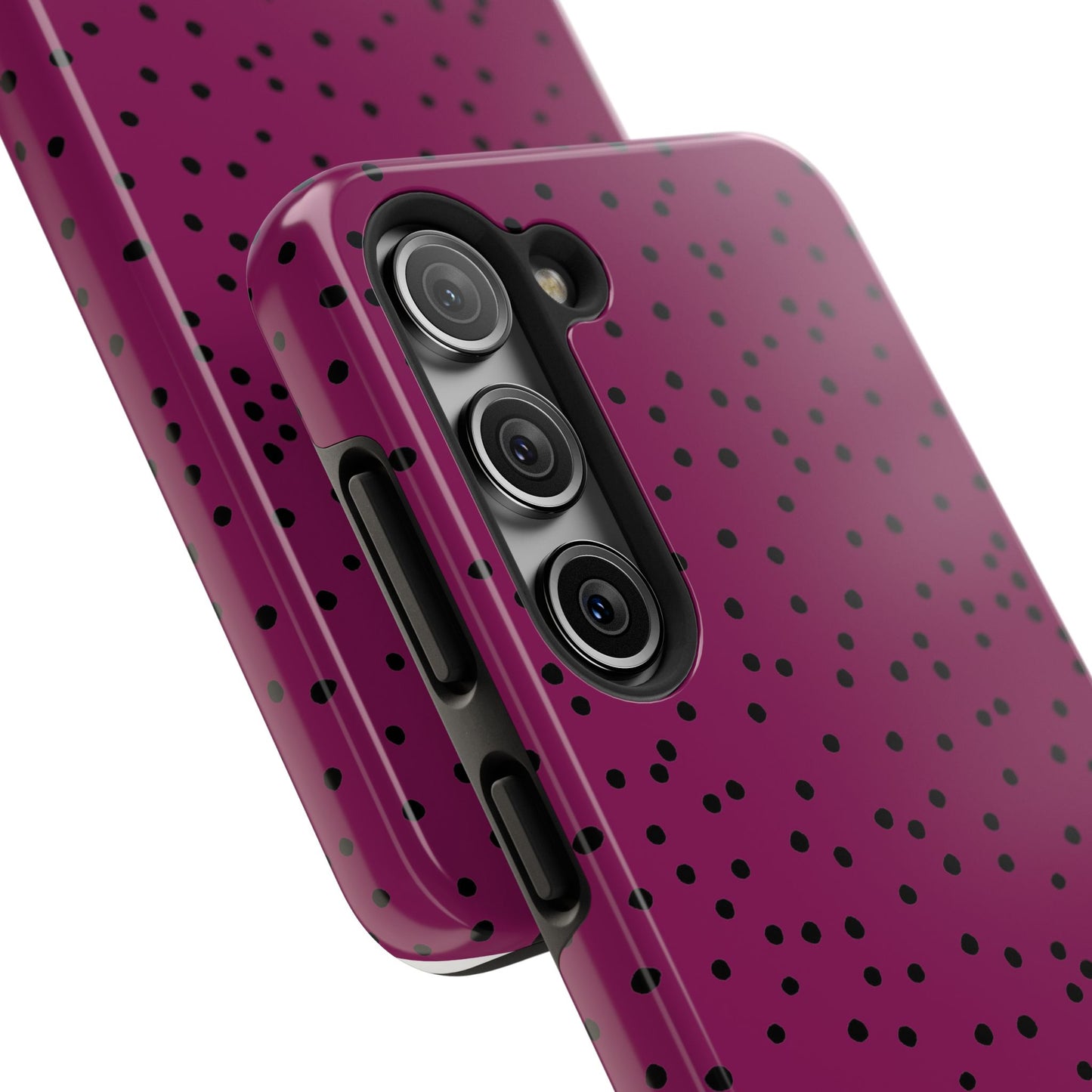 Dinky Dots Burgundy / Black Phone Case