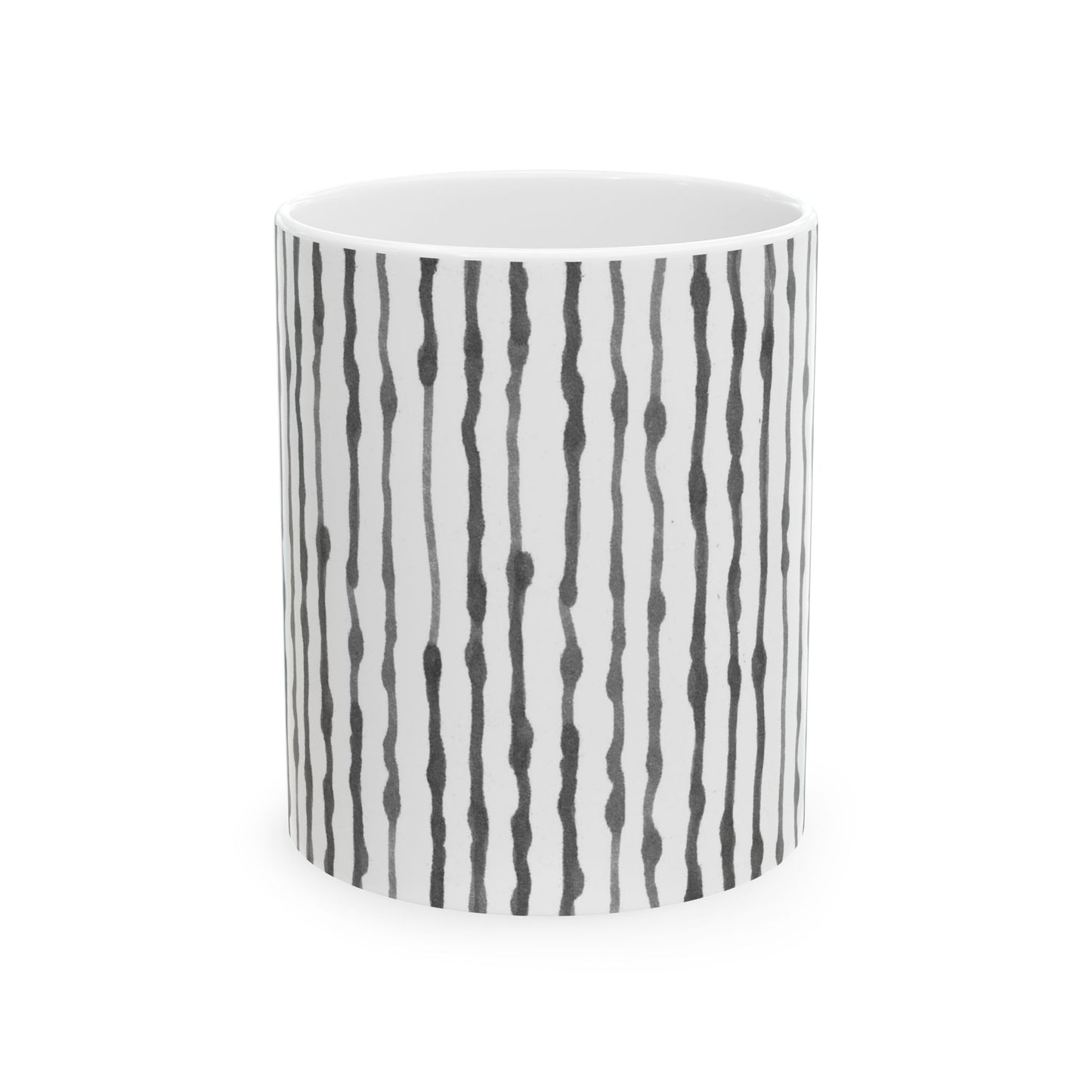 Faux Seersucker White / Charcoal Cup