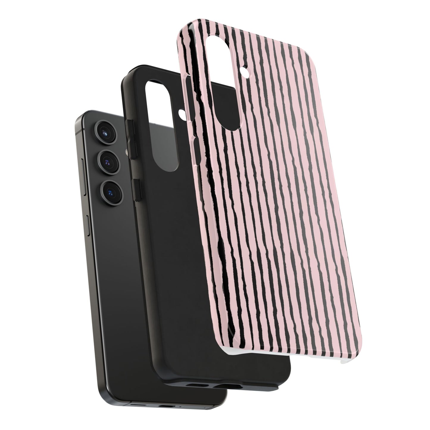 Sorta Stripe Light Pink / Black Phone Case