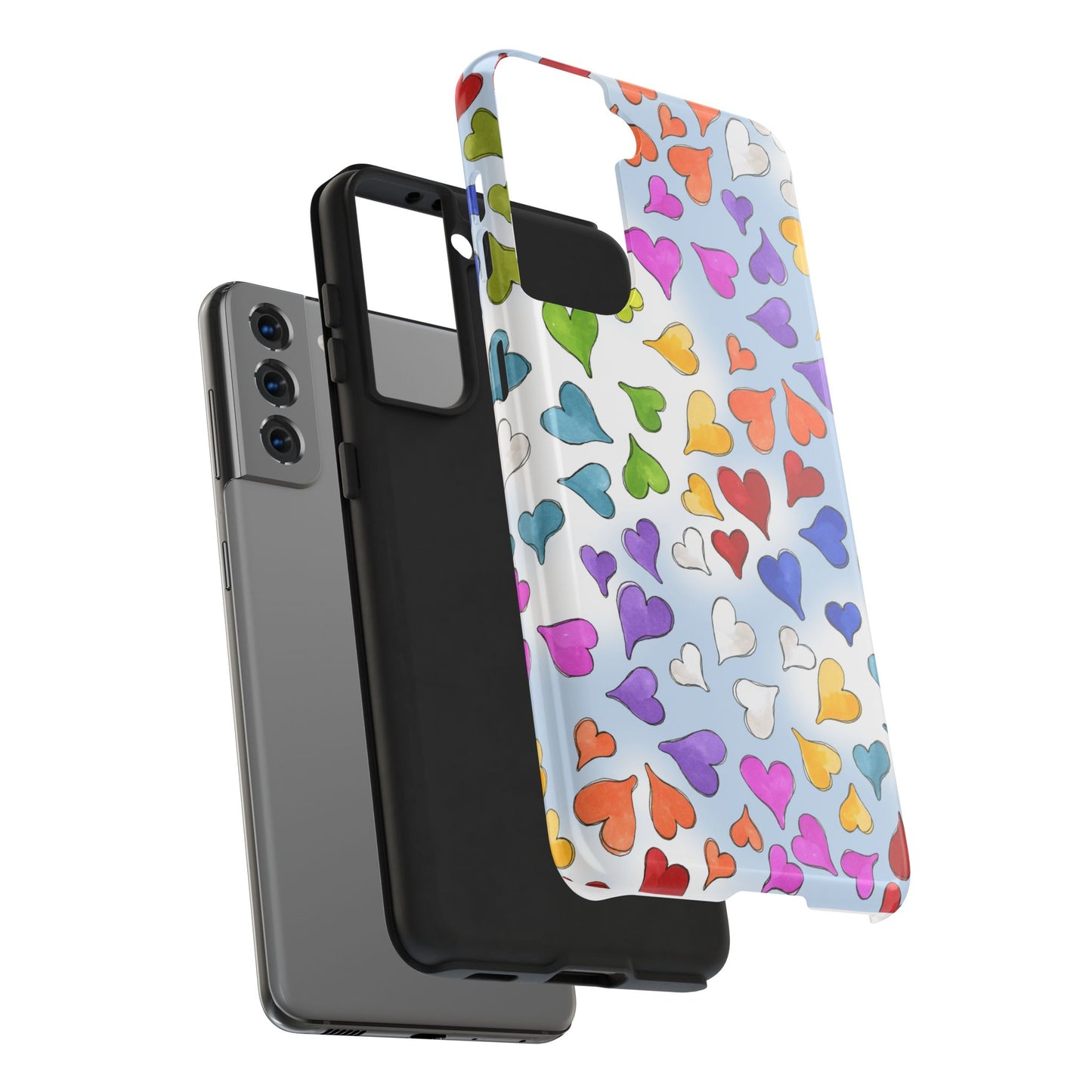 Happy Hearts Blue Sky Phone Case