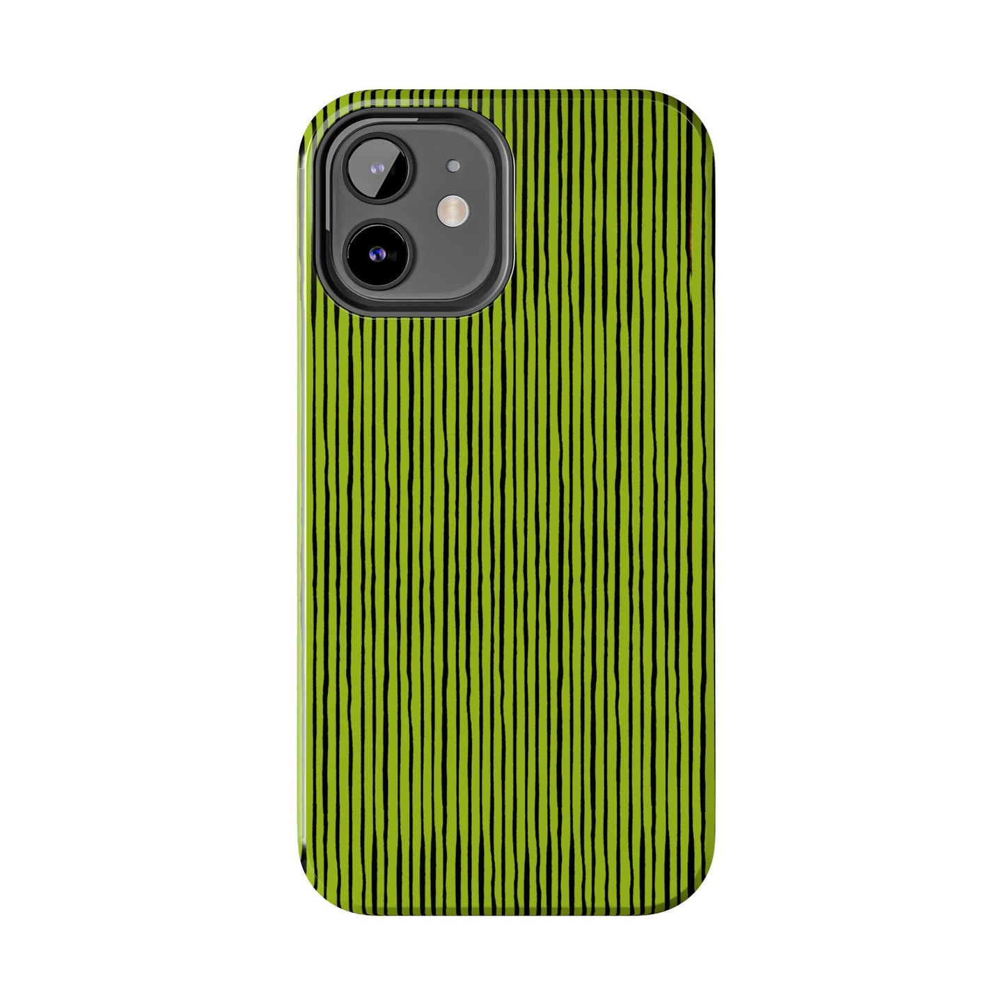 Quirky Pin Stripe Green / Black Phone Case