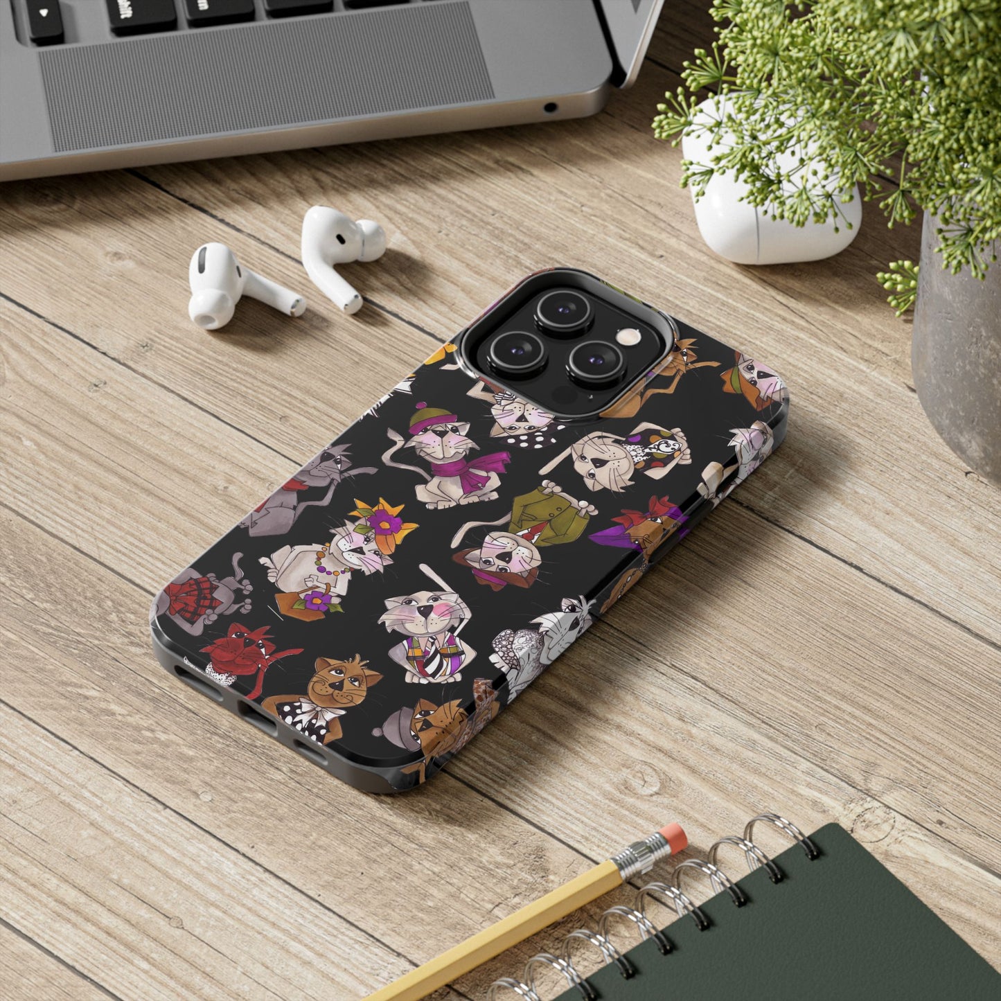 Spice Cats Tossed Black Phone Case