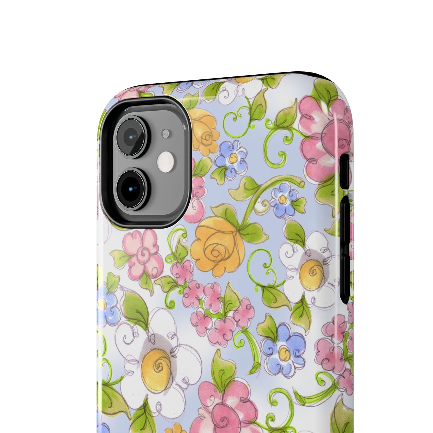 Flower Frolic Blue Phone Case
