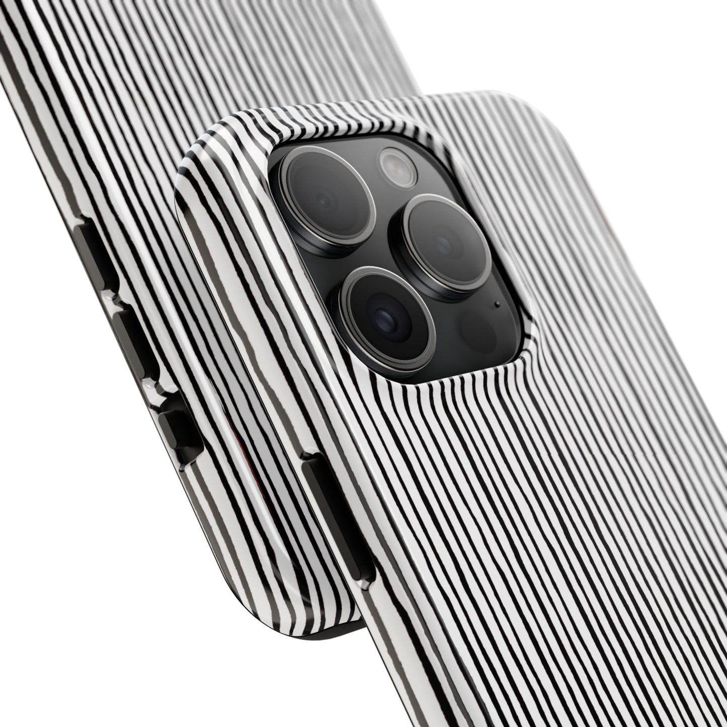 Quirky Pin Stripe White / Black Phone Case