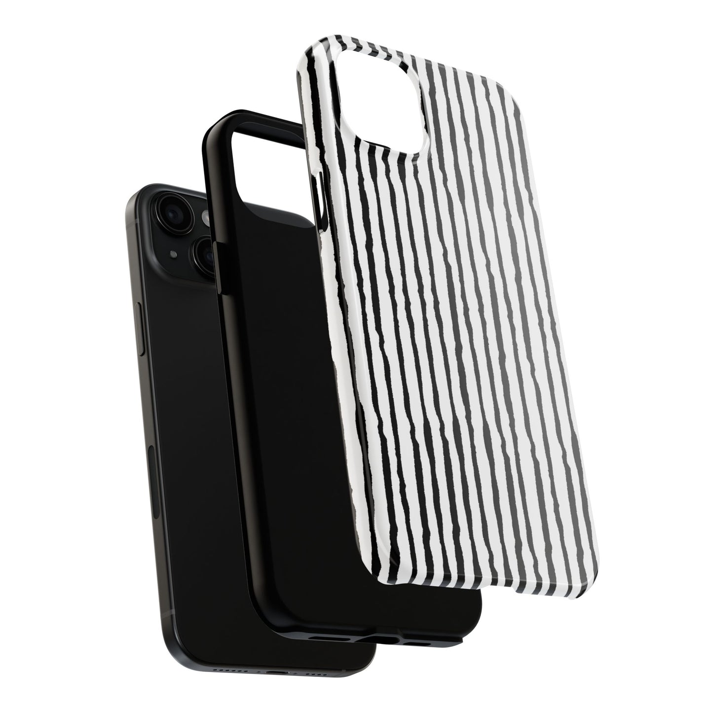 Sorta Stripe White / Black Phone Case