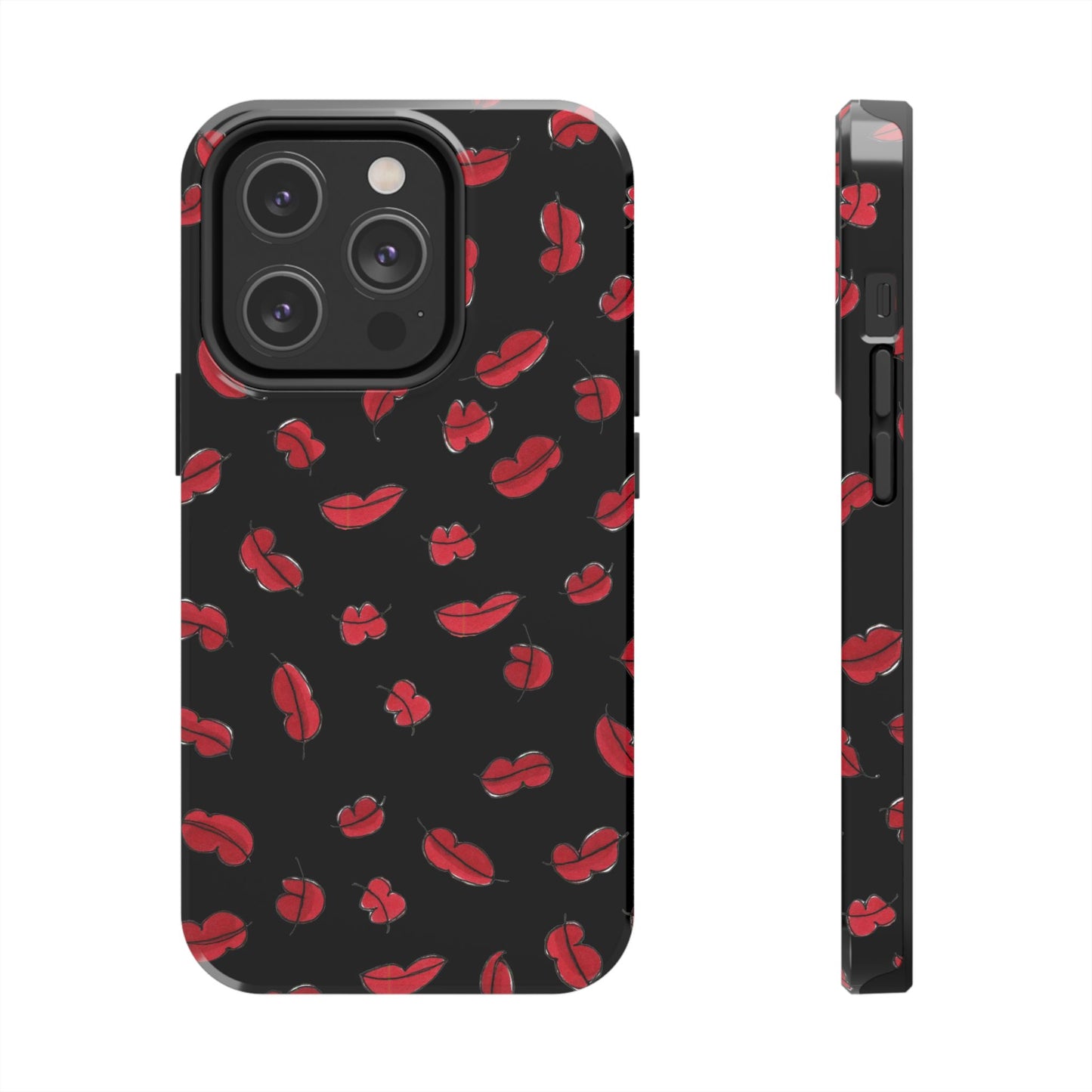 Lotsa Lips Black Phone Case