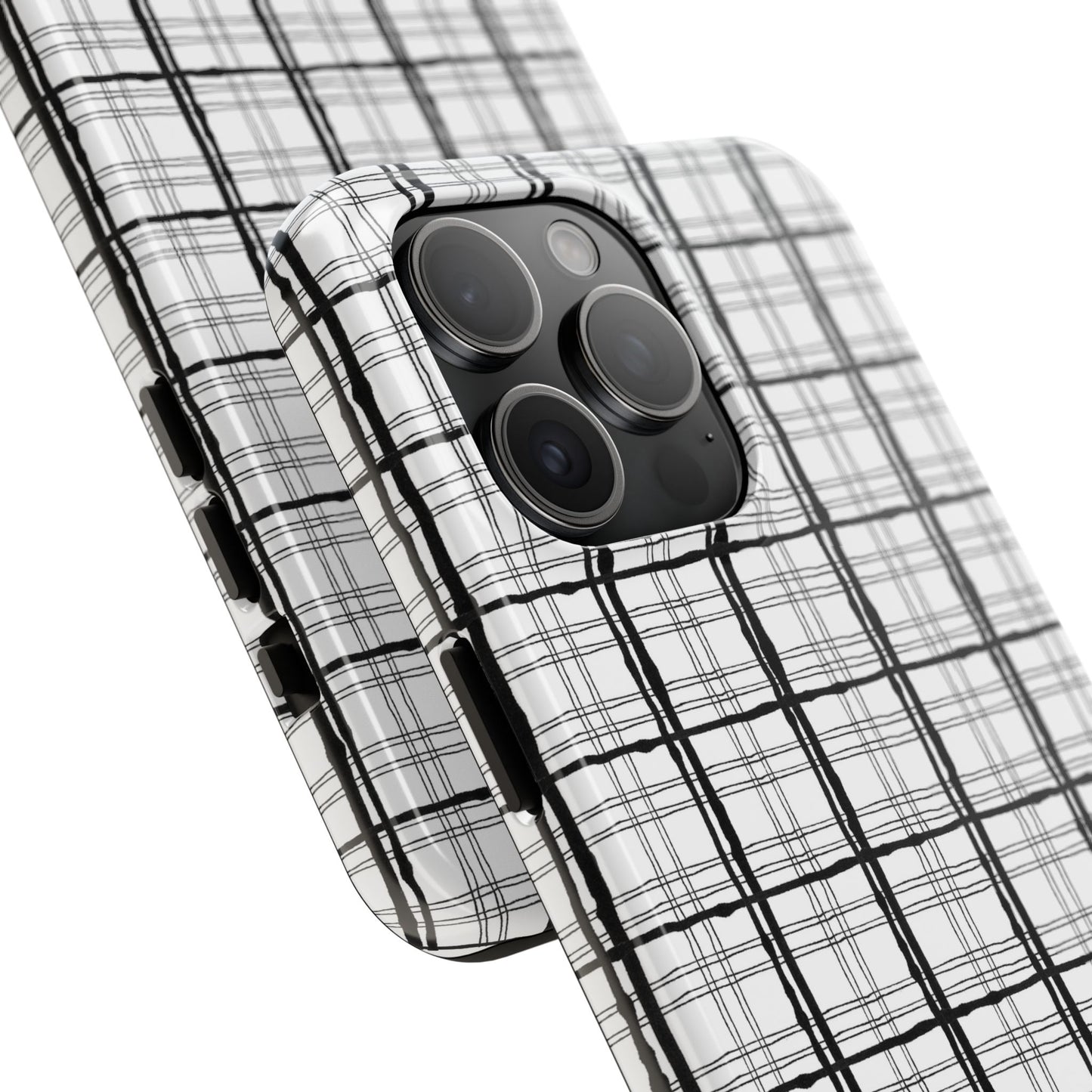 Sophistiplaid White / Black Phone Case
