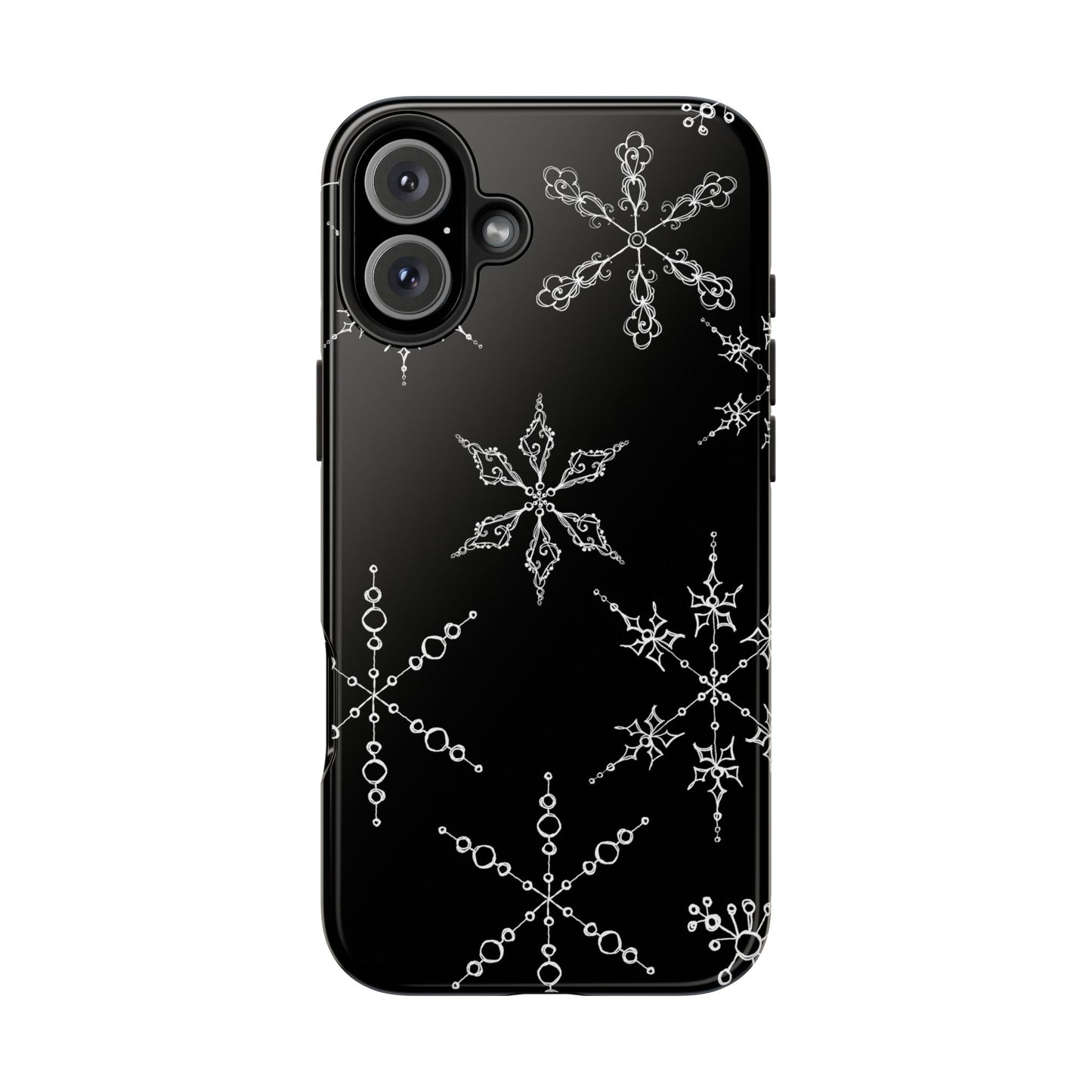 Snowflakes Black Phone Case