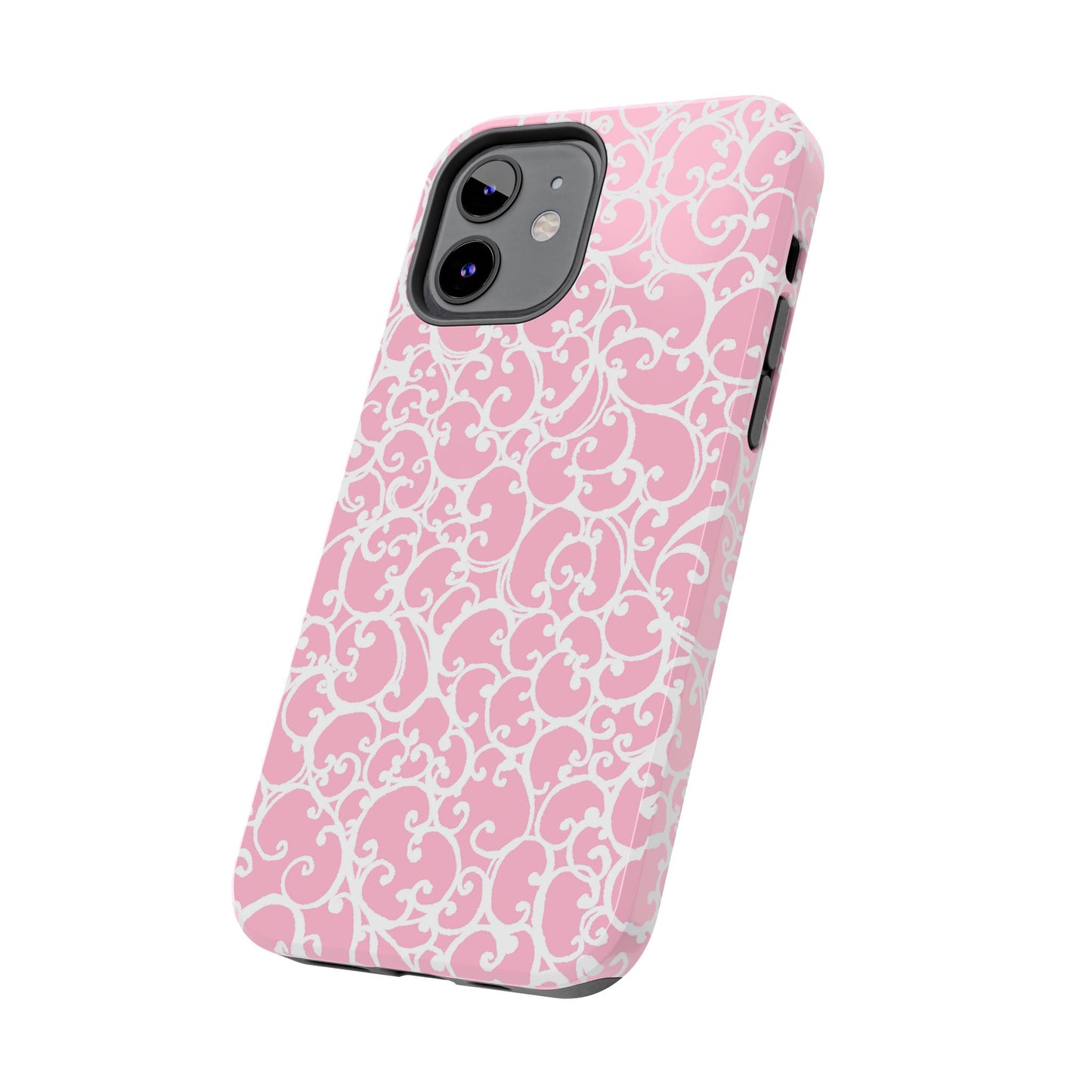 Scrollie Pink / White Phone Case
