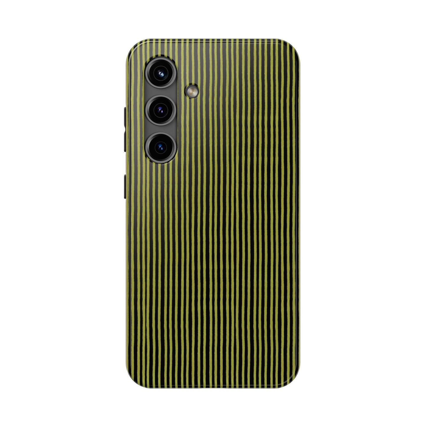 Happy Stripe Green / Black Phone Case