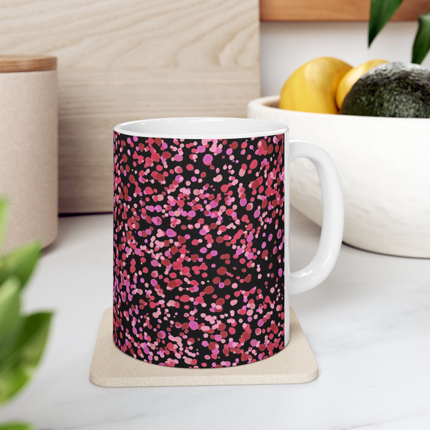 Confetti Black / Pink Cup