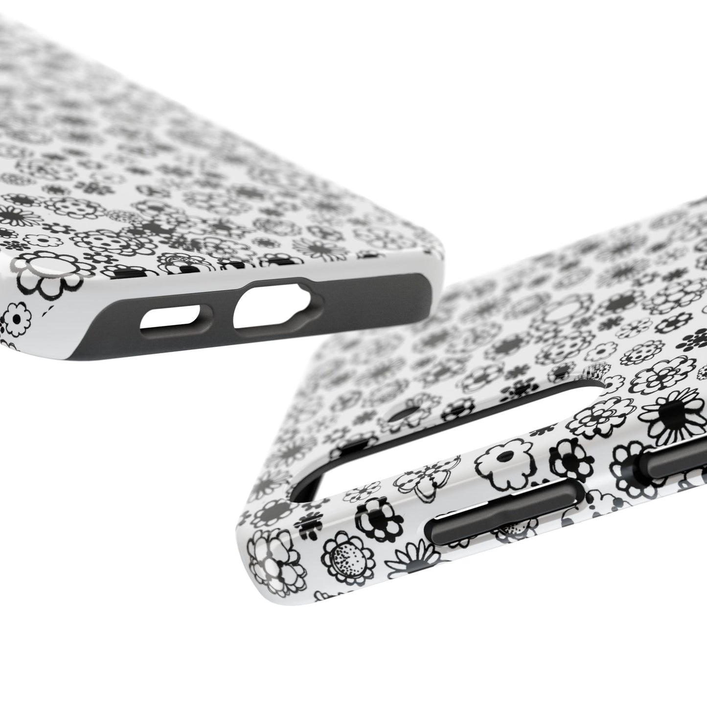 Posie Dots White / Black Phone Case