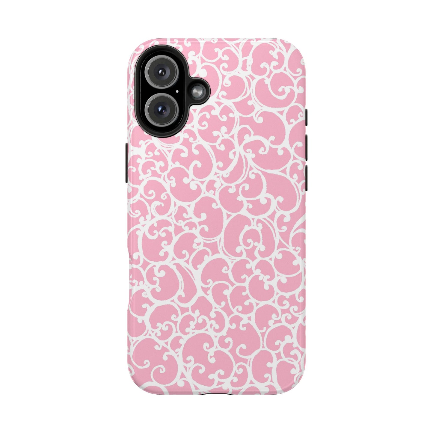 Scrollie Pink / White Phone Case