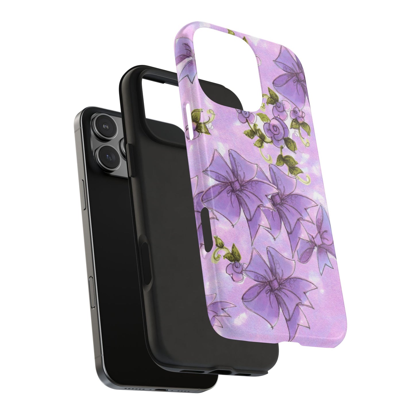 Bows & Flowers Purple Phone Case