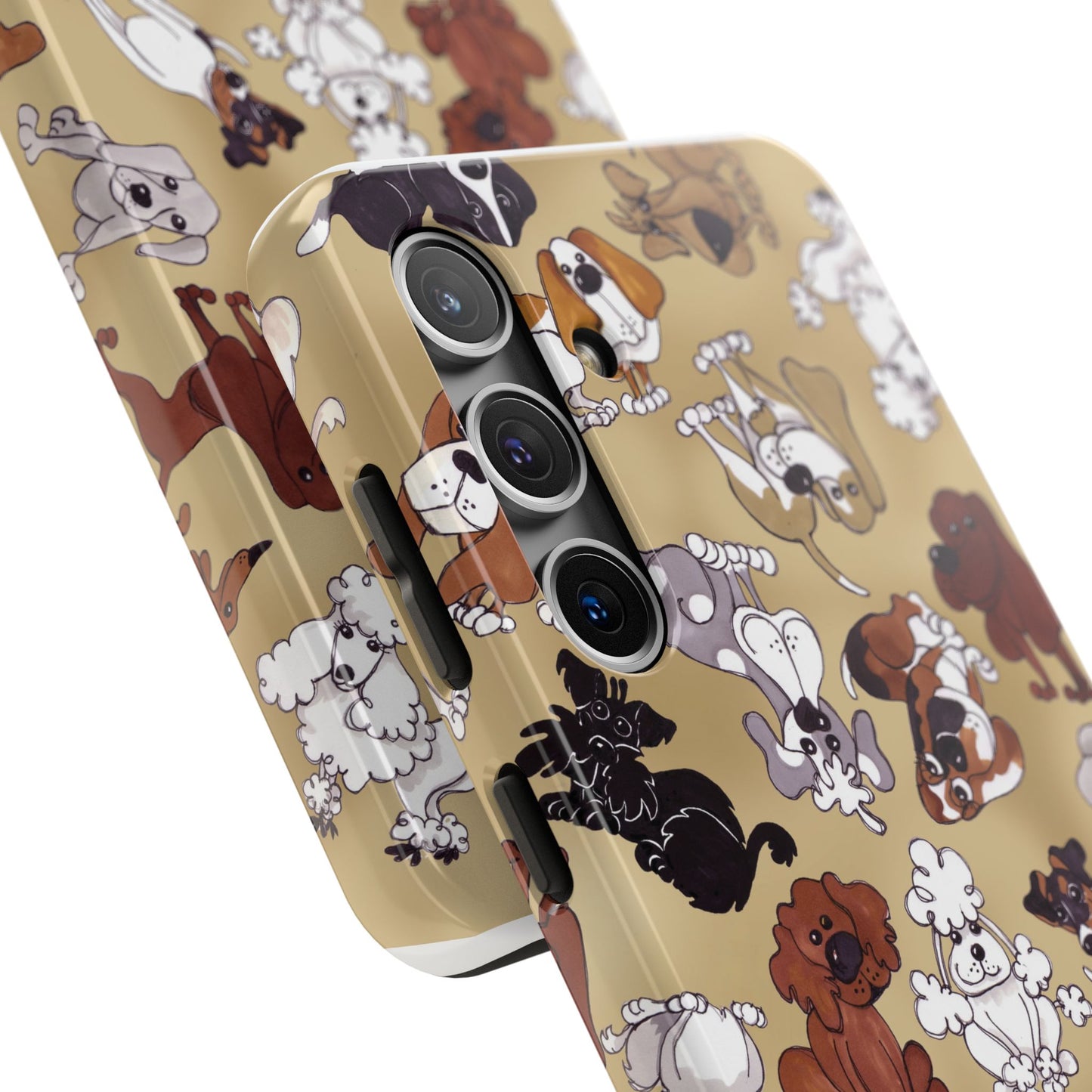 Tossed Doggies Tan Phone Case