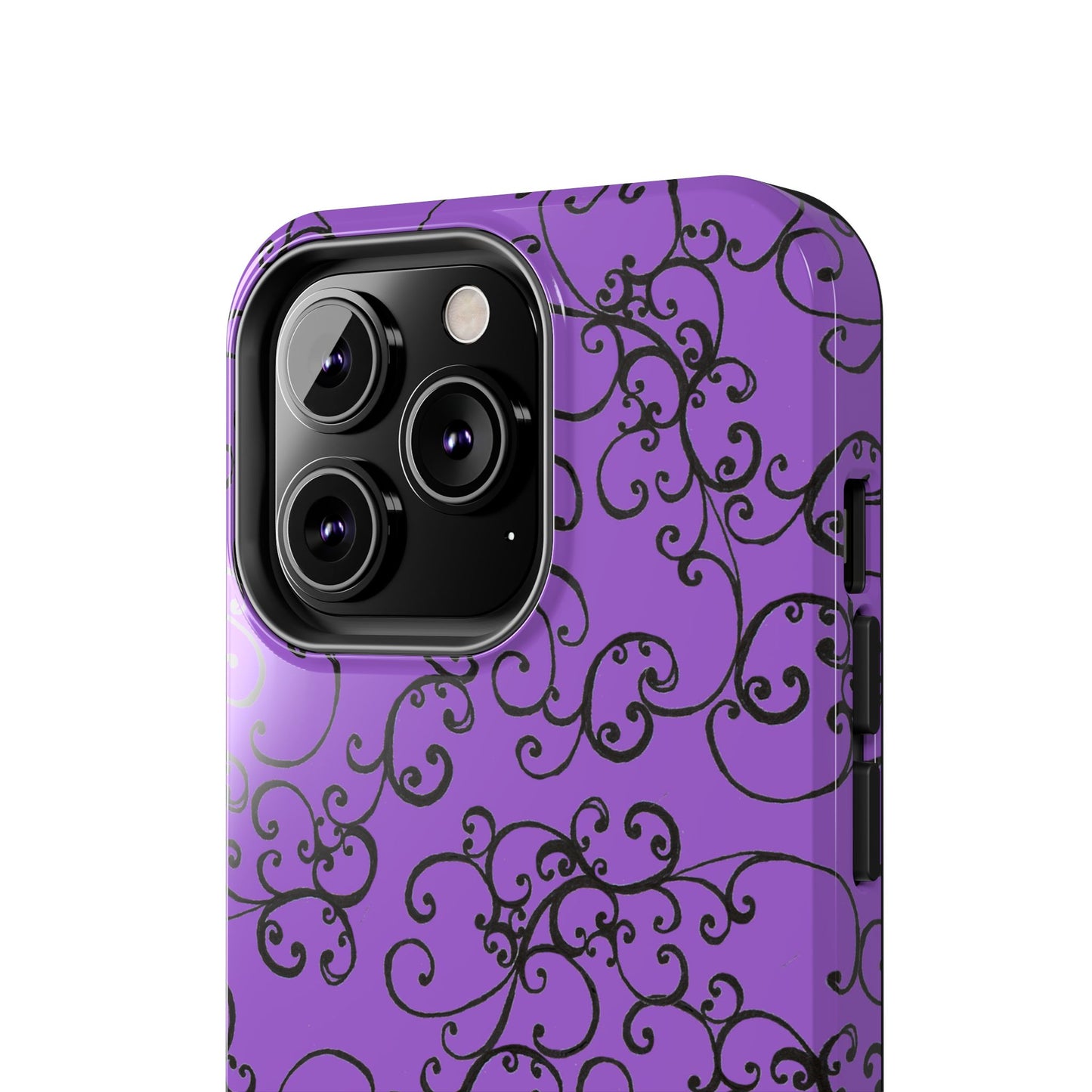 Elegant Scroll Purple / Black Phone Case
