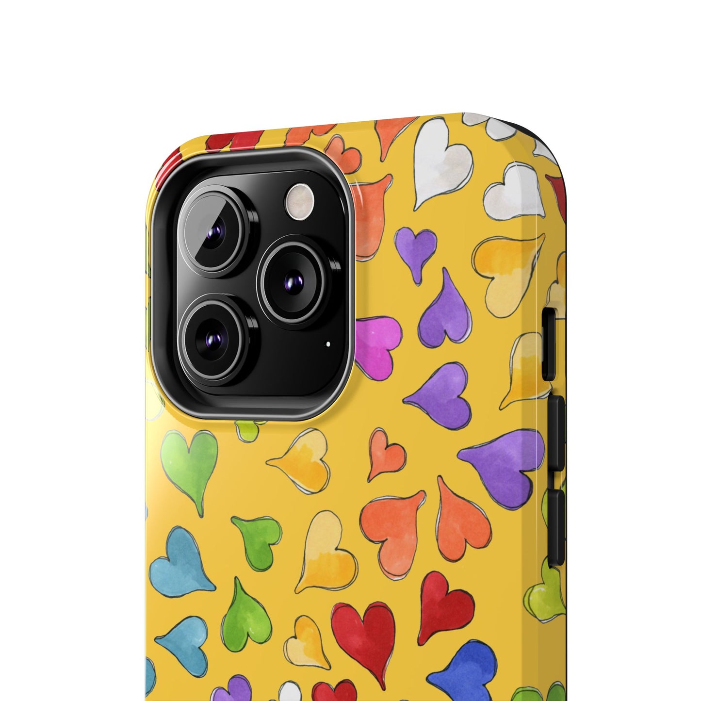 Happy Hearts Yellow Phone Case