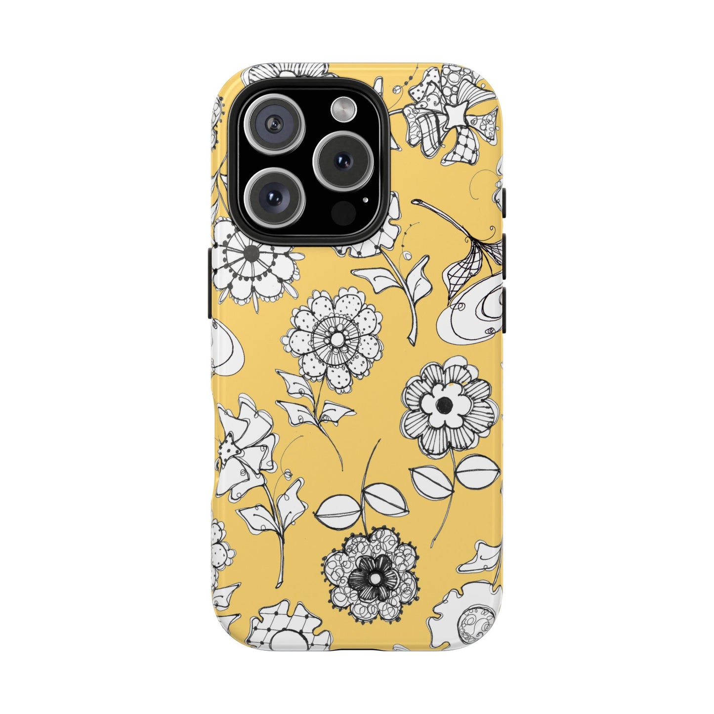 Paper Posies Yellow Phone Case