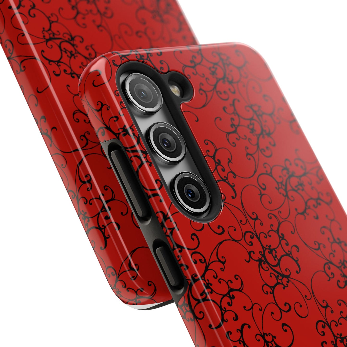 Elegant Scroll Red / Black Phone Case