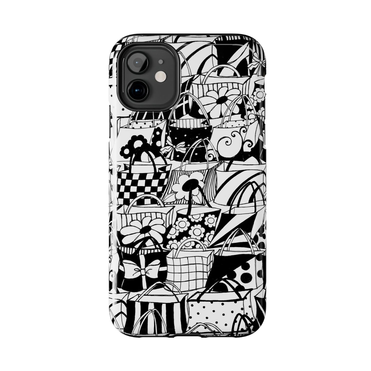 Totally Black / White Phone Case