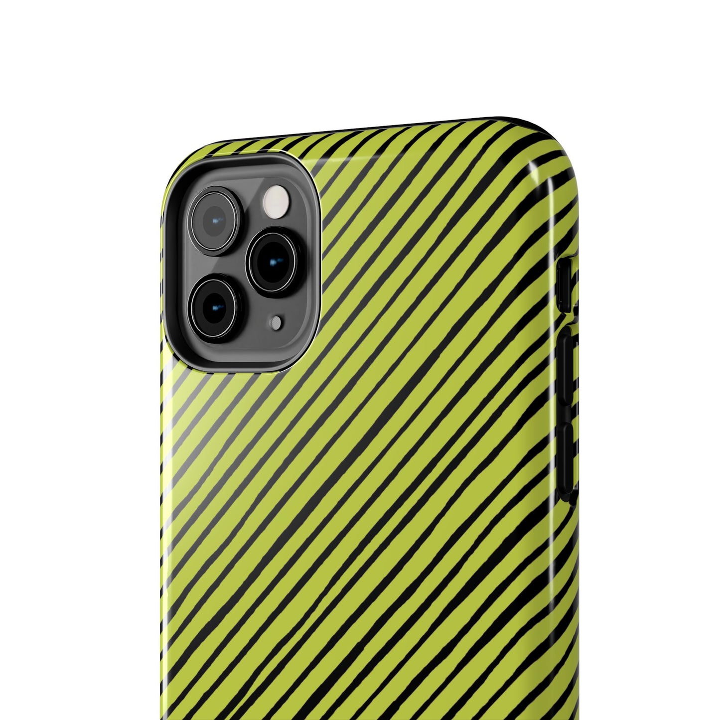 Quirky Bias Stripe Green / Black Phone Case