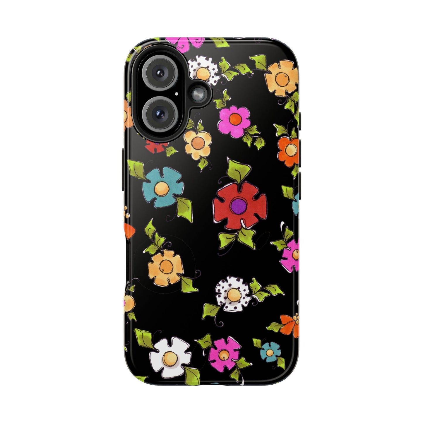 Dog Blooms Black Phone Case