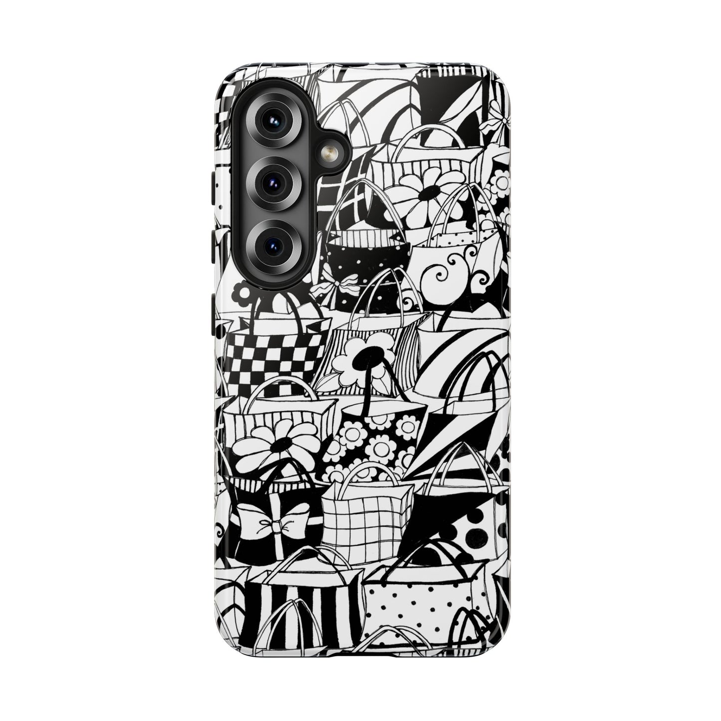 Totally Black / White Phone Case