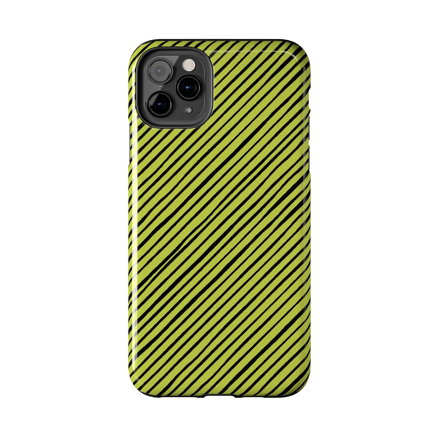 Quirky Bias Stripe Green / Black Phone Case
