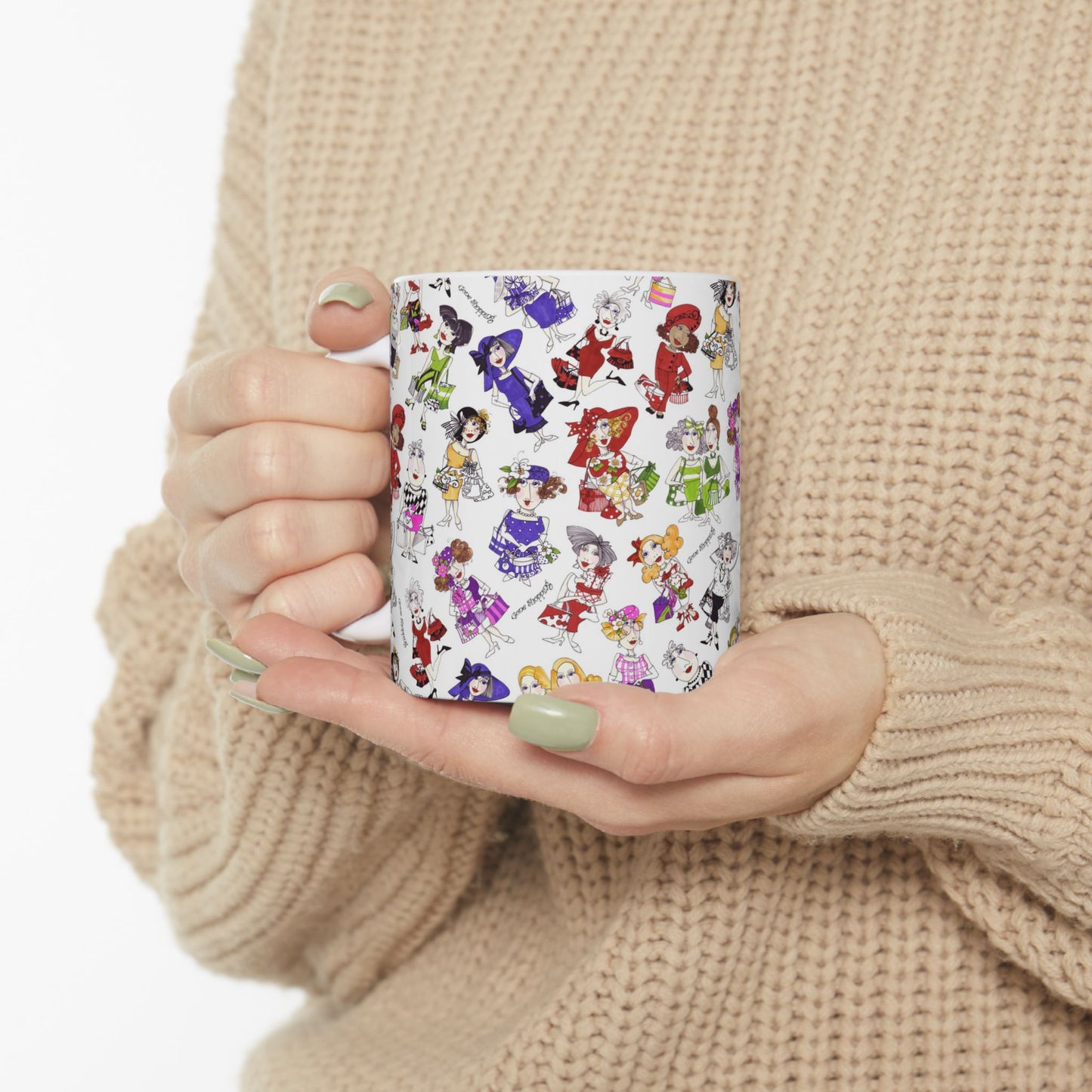 Gone Shopping Tossed White Cup