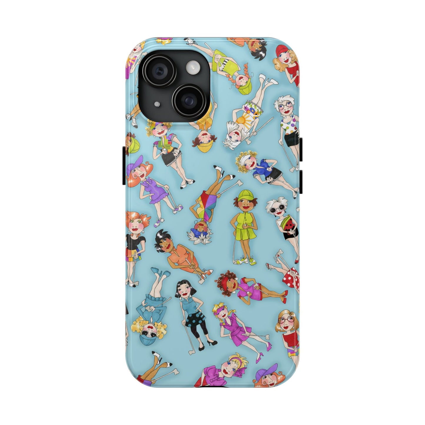 Tossed Golfer Girls Turquoise Phone Case