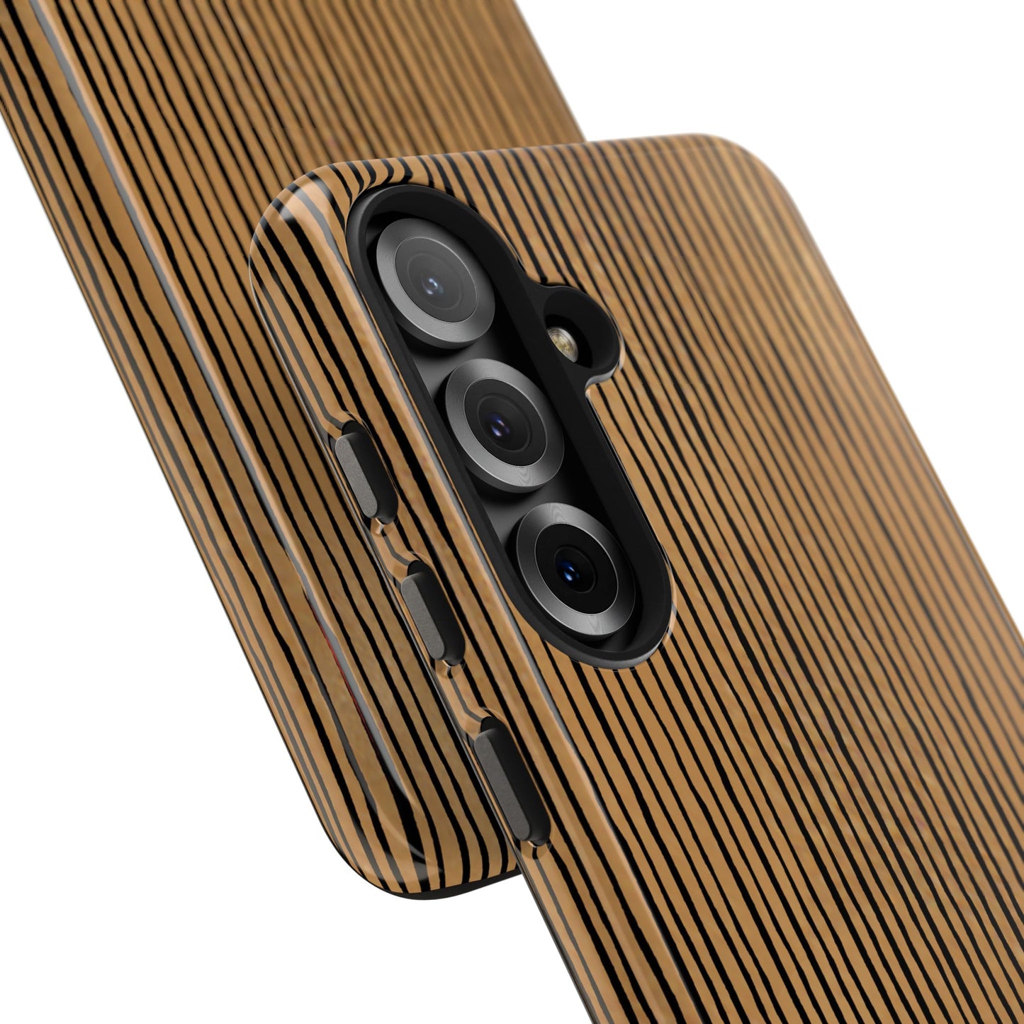 Quirky Pin Stripe Tan / Black Phone Case
