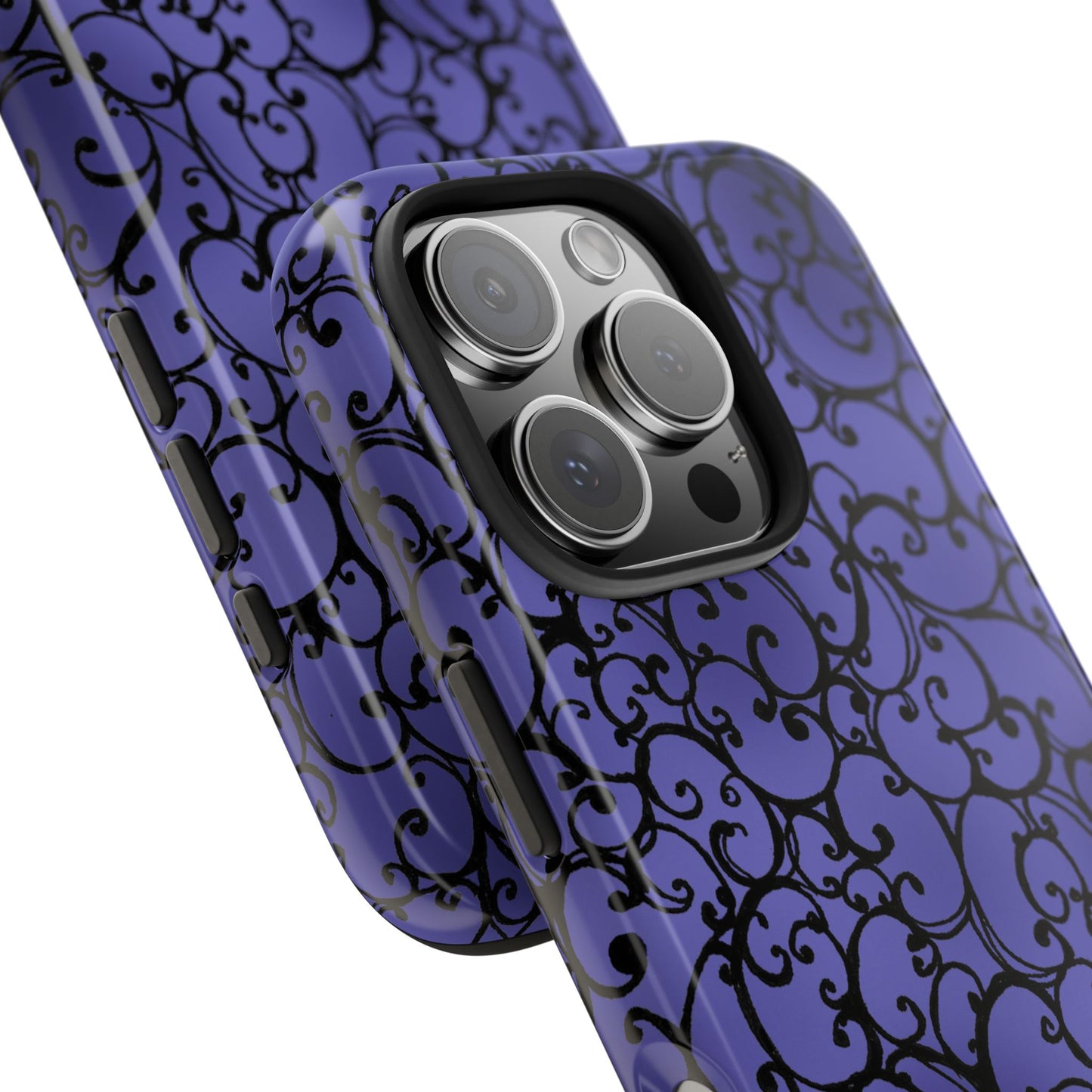 Scrollie Violet / Black Phone Case