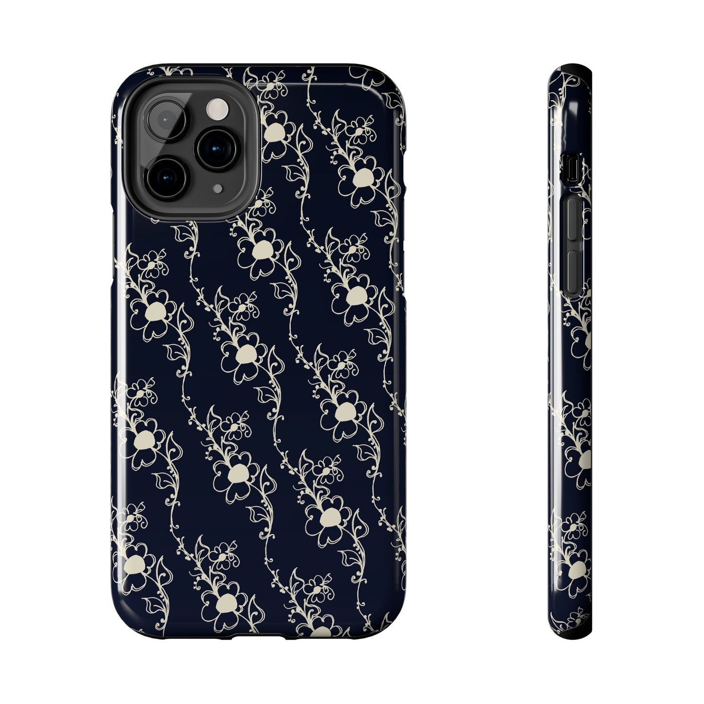 Diagonal Daisies Black / Ivory Phone Case
