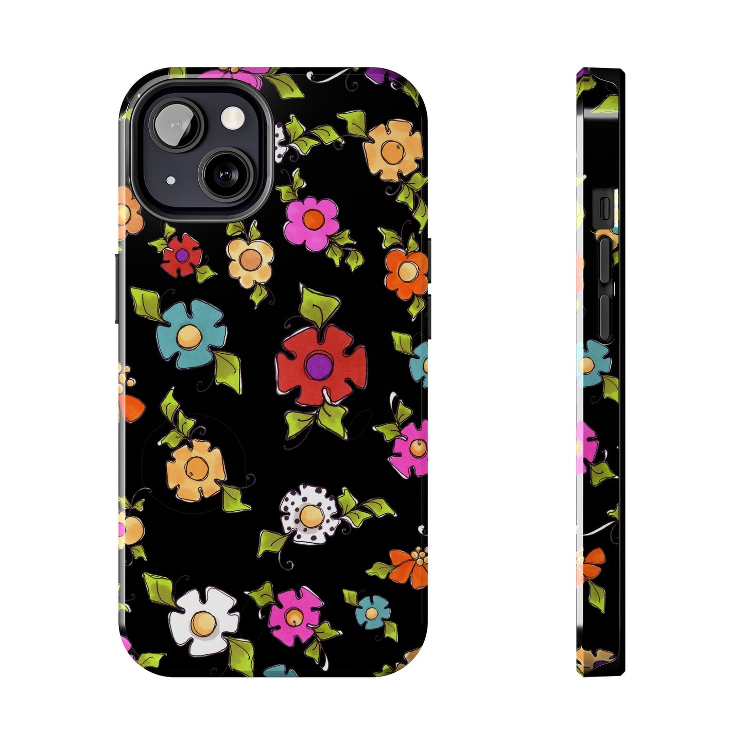Dog Blooms Black Phone Case