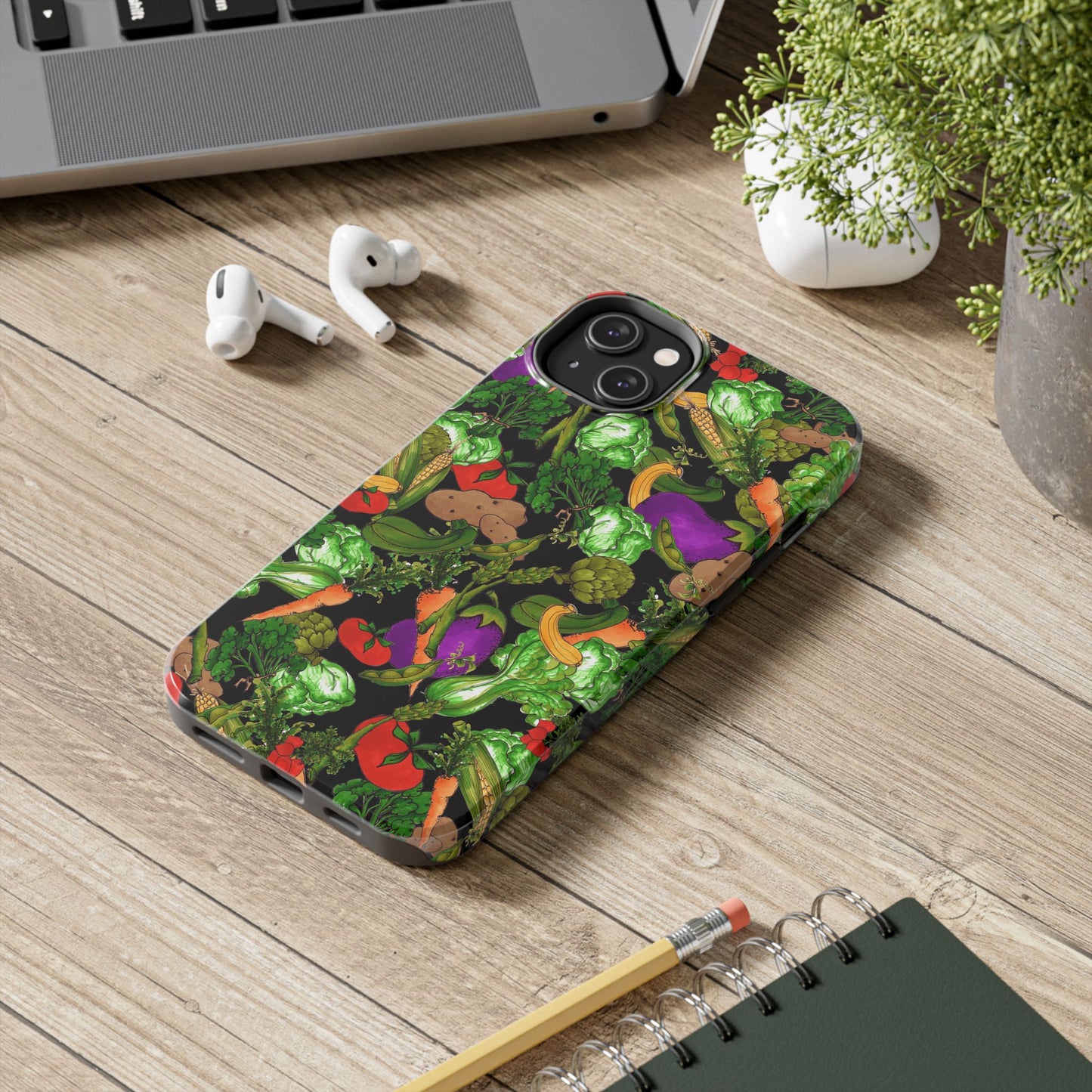 Veggie Jungle Black Phone Case