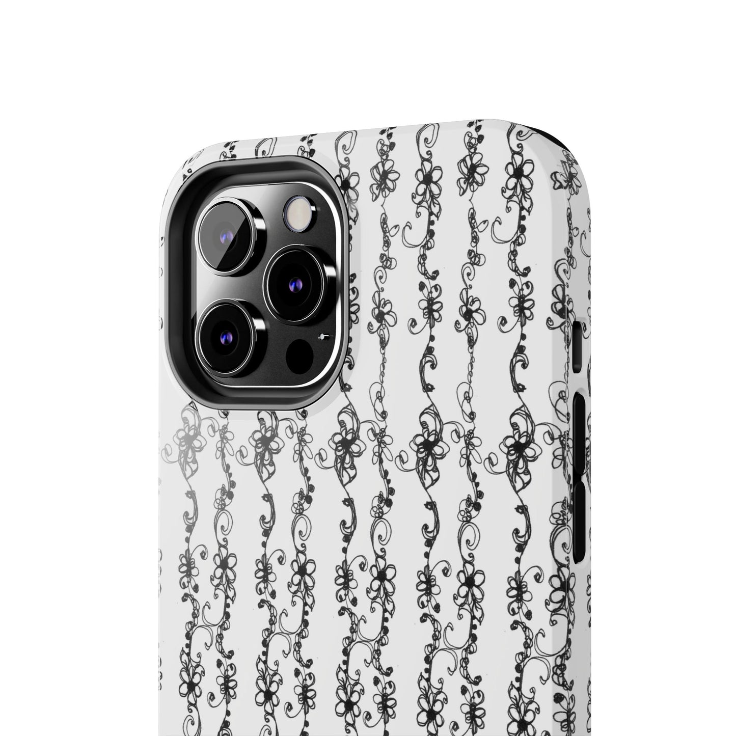 Flower Scroll Stripe Phone Case