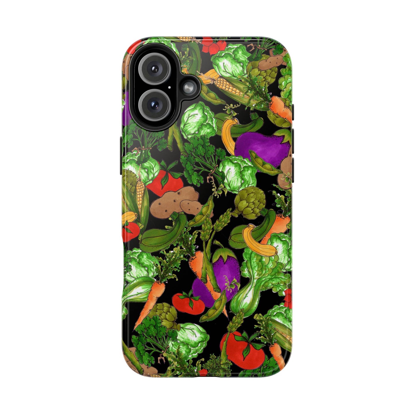 Veggie Jungle Black Phone Case