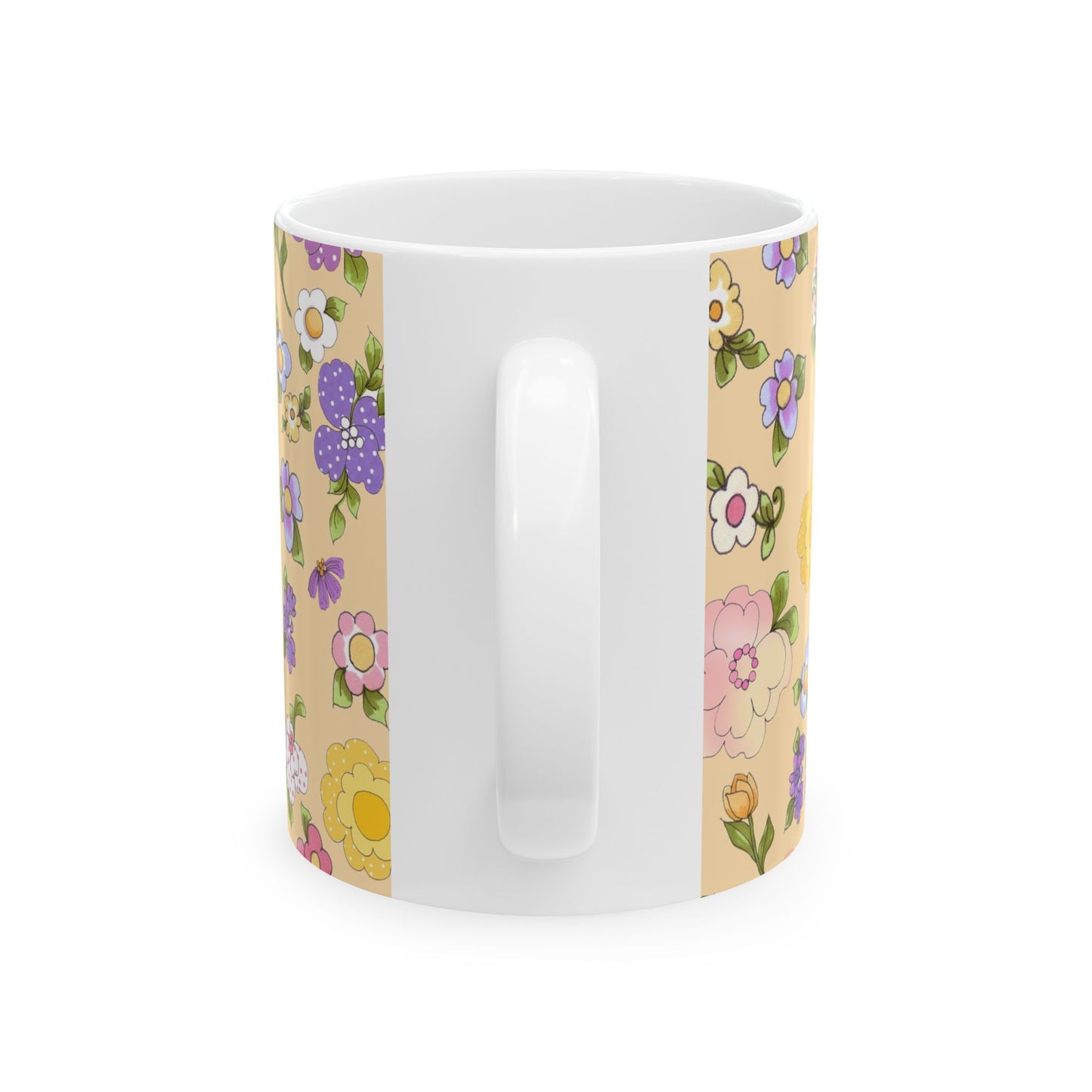 Flowery Yellow Cup