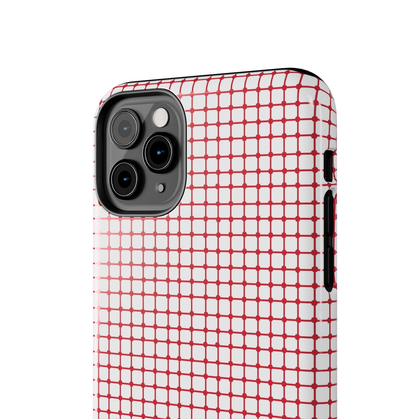 Dot Grid White / Red Phone Case
