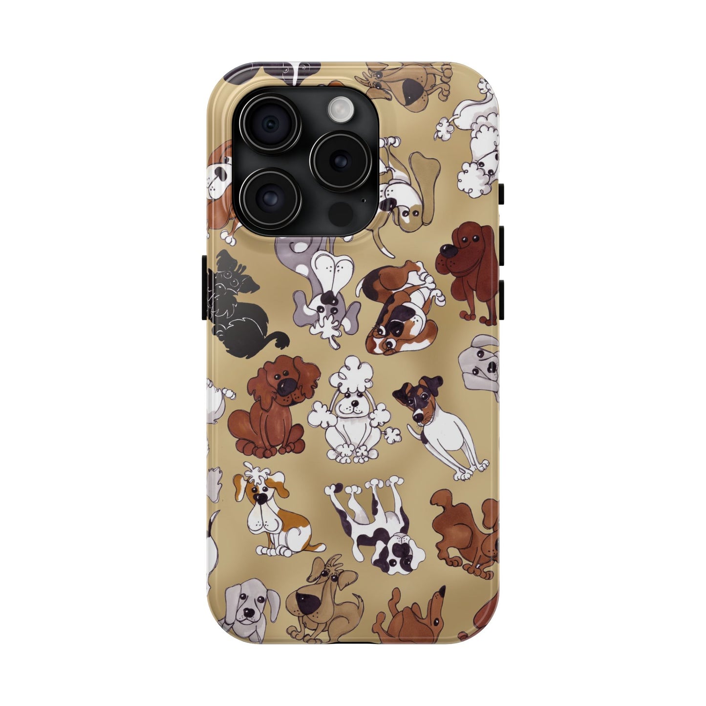 Tossed Doggies Tan Phone Case