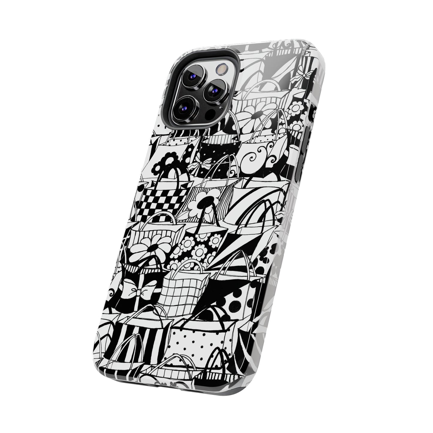 Totally Black / White Phone Case