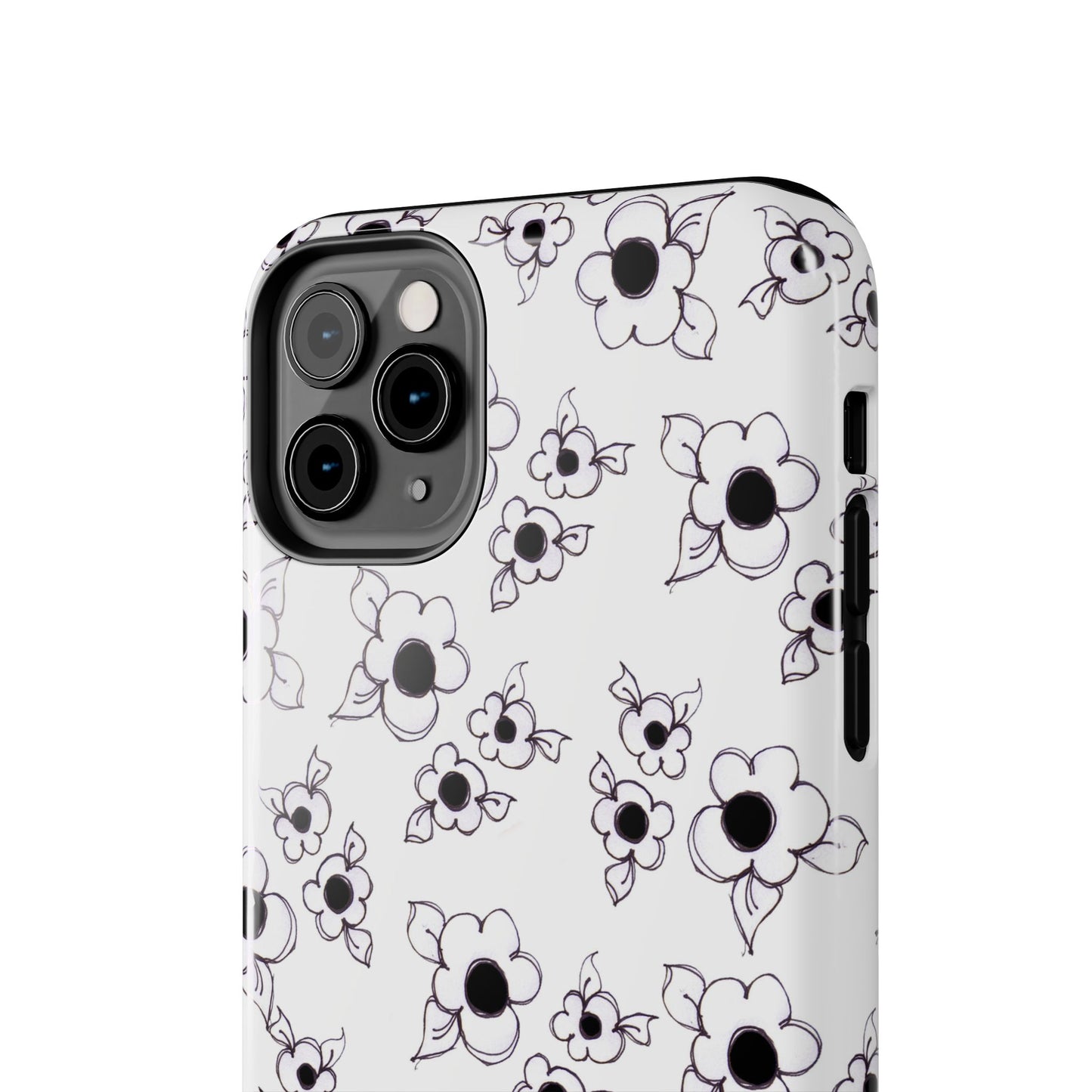 Daisy Cluster White / Black Phone Case