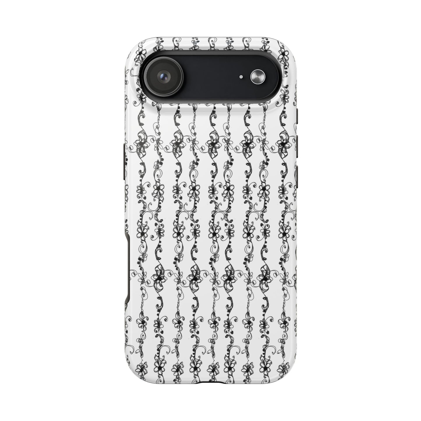 Flower Scroll Stripe Phone Case