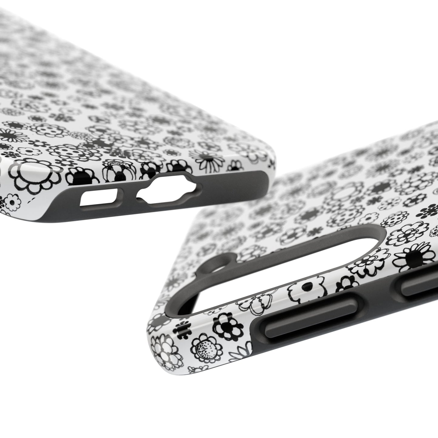 Posie Dots White / Black Phone Case
